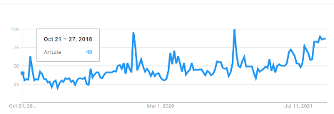 Fig1.Aritzia US Search Trends 2018-2021